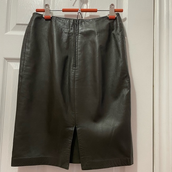 Vintage Danier Leather Pencil Skirt Chocolate Brown - Picture 6 of 6